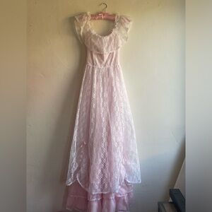 Vintage 70s princess prom dress